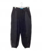 MUZE TURQUOISE LABELミューズ ターコイズ レーベル）の古着「CIRCUIT RELAXED FIT SWEAT TROUSERS」｜ブラック