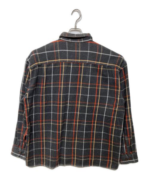 ST JOHN'S BAY（セントジョンズベイ）ST JOHN'S BAY (セントジョンズベイ) ボックス型 ネルシャツ グレー サイズ:XLの古着・服飾アイテム