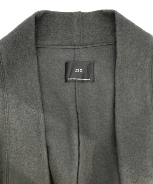 23区（ニジュウサンク）23区 (ニジュウサンク) コンプレストパイル コーディガン グレー サイズ:46の古着・服飾アイテム