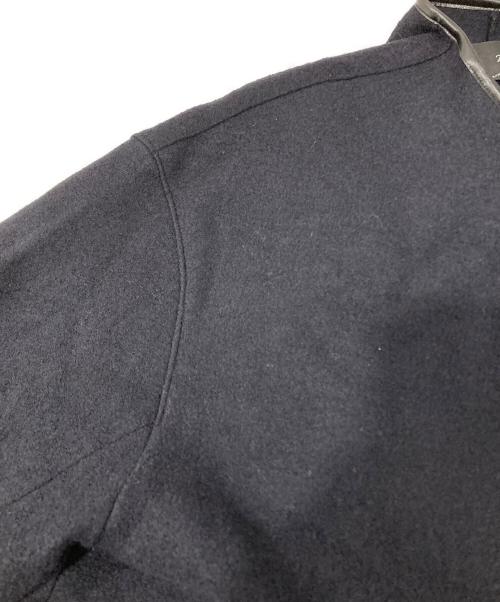 23区（ニジュウサンク）23区 (ニジュウサンク) コンプレストパイル ノーカラー アウター ネイビー サイズ:46の古着・服飾アイテム