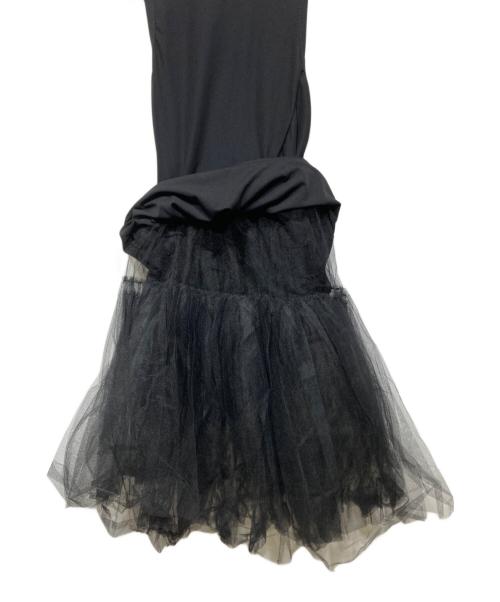 COMME des GARCONS（コムデギャルソン）COMME des GARCONS (コムデギャルソン) ノースリーブ チュール ロングワンピース　AD2021 ブラック サイズ:XSの古着・服飾アイテム