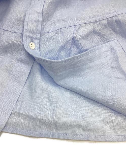 POLO RALPH LAUREN（ポロ・ラルフローレン）POLO RALPH LAUREN (ポロ・ラルフローレン) リネンティアードシャツワンピース ブルー サイズ:6の古着・服飾アイテム