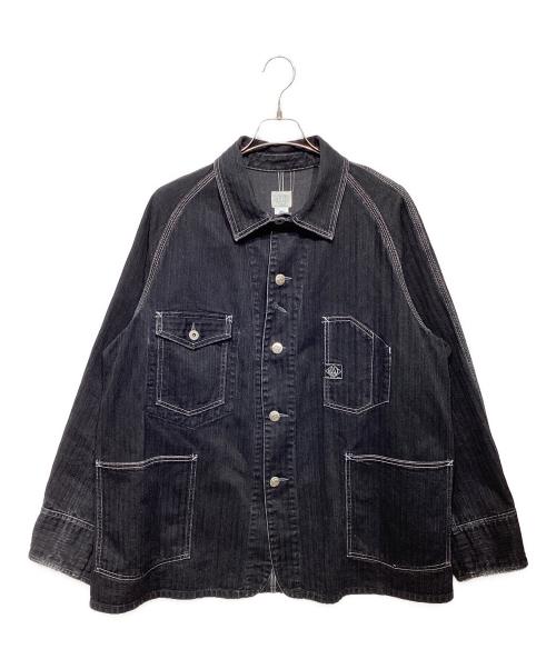 POST O'ALLS（ポストオーバーオールズ）POST O'ALLS (ポストオーバーオールズ) ENGINEERS' JACKET ブラック サイズ:XLの古着・服飾アイテム