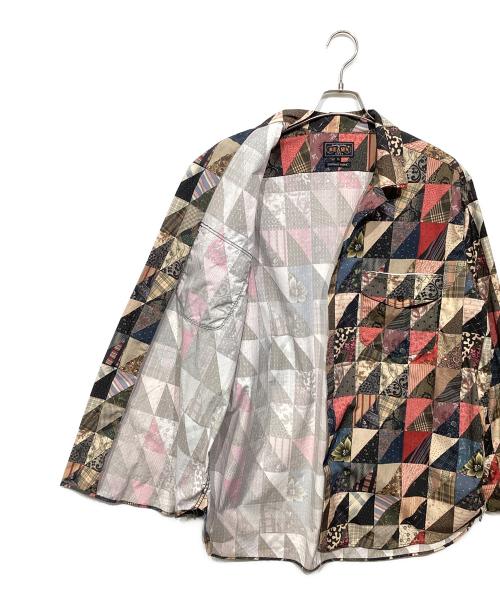 BEAMS PLUS（ビームスプラス）BEAMS PLUS (ビームスプラス) WORK Classic-fit Polyester Dobby Patchwork Print マルチカラー サイズ:XLの古着・服飾アイテム
