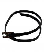 HERMESエルメス）の古着「H　レザーチョーカー」｜ブラック