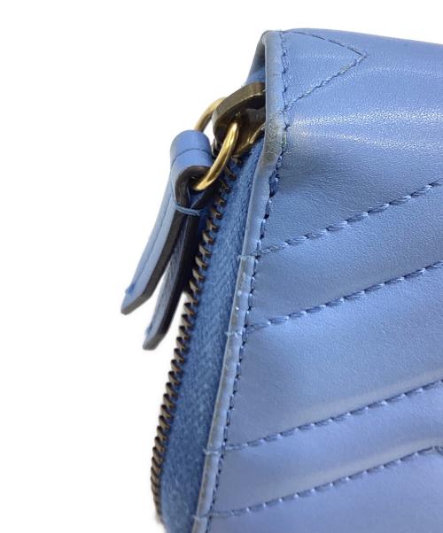 GUCCI（グッチ）GUCCI (グッチ) 443123　GGマーモントラウンドジップウォレット ブルーの古着・服飾アイテム