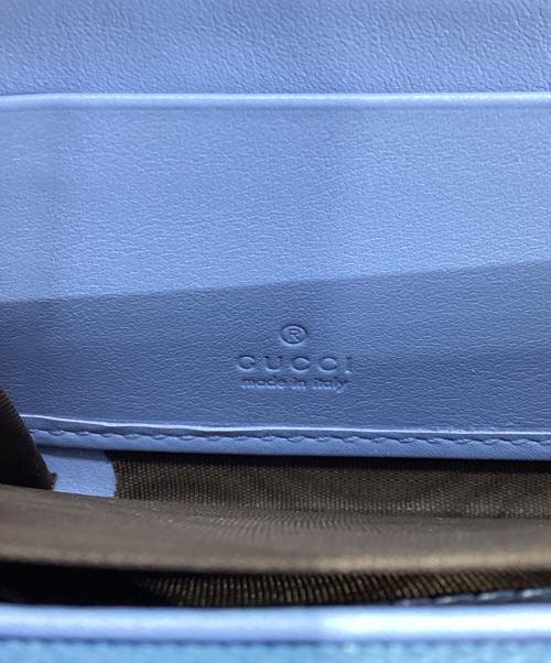 GUCCI（グッチ）GUCCI (グッチ) 443123　GGマーモントラウンドジップウォレット ブルーの古着・服飾アイテム