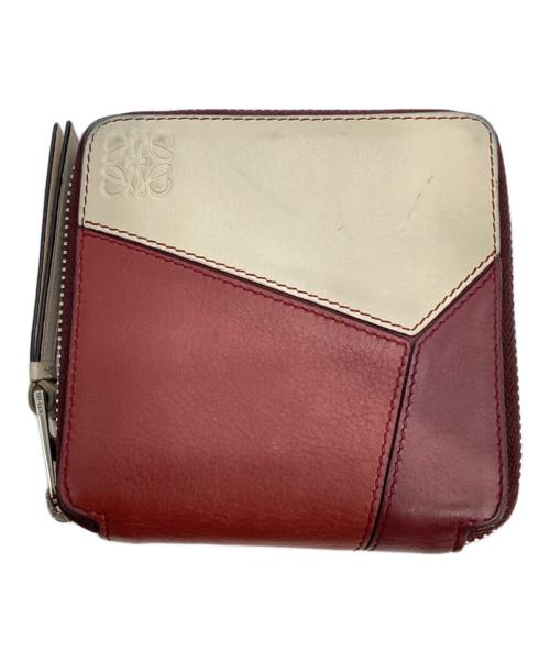 LOEWE（ロエベ）LOEWE (ロエベ) パズル スクエアジップウォレット レッドの古着・服飾アイテム