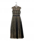 FRAY IDフレイ アイディー）の古着「ドットチュールドレス」｜ブラック×ベージュ