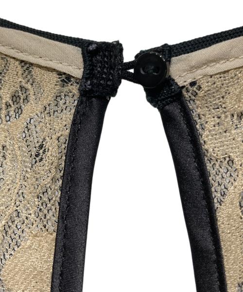 FRAY ID（フレイ アイディー）FRAY ID (フレイ アイディー) ドットチュールドレス ブラック×ベージュの古着・服飾アイテム