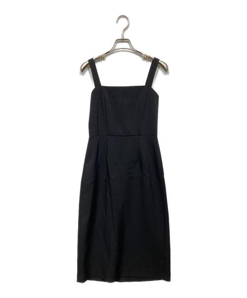 FRAY ID（フレイ アイディー）FRAY ID (フレイ アイディー) ドットチュールドレス ブラック×ベージュの古着・服飾アイテム