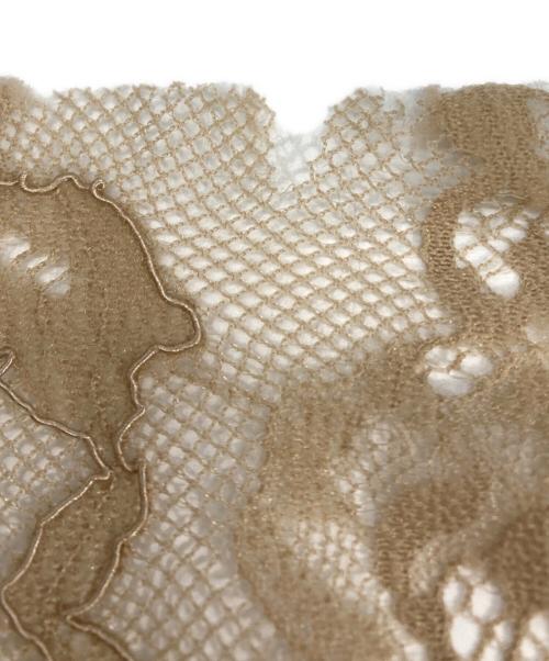 FRAY ID（フレイ アイディー）FRAY ID (フレイ アイディー) ドットチュールドレス ブラック×ベージュの古着・服飾アイテム