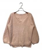 SHENERYシーナリー）の古着「ファーカシミヤキーネックニット」｜ピンク