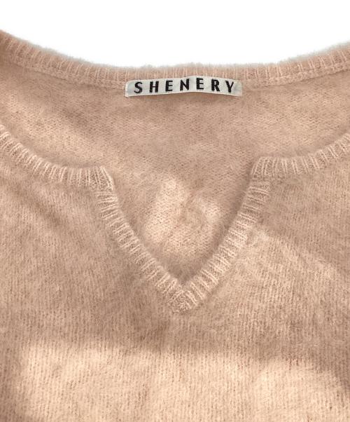 SHENERY（シーナリー）SHENERY (シーナリー) ファーカシミヤキーネックニット ピンク サイズ:Fの古着・服飾アイテム