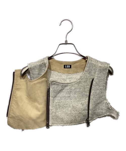 L.G.B（ルグランブルー）L.G.B (ルグランブルー) BIKERS MINIベスト ベージュの古着・服飾アイテム