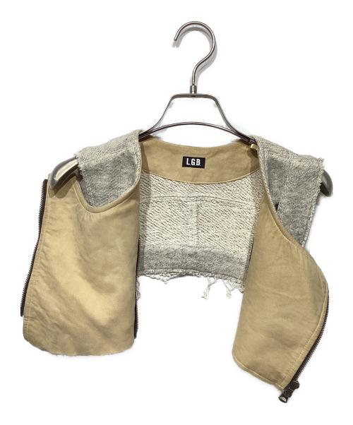 L.G.B（ルグランブルー）L.G.B (ルグランブルー) BIKERS MINIベスト ベージュの古着・服飾アイテム