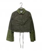 LOEWEロエベ）の古着「Cotton Cropped Jacket S540330X61」｜グレー×グリーン