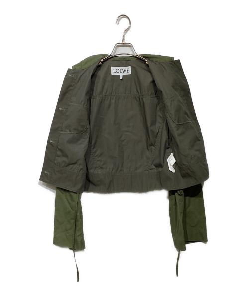 LOEWE（ロエベ）LOEWE (ロエベ) Cotton Cropped Jacket S540330X61 グレー×グリーン サイズ:38の古着・服飾アイテム