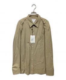 BOTTEGA VENETA（ボッテガベネタ）の古着「Tie Detail Long Sleeve Shirt(タイ ディティール ロング スリーブ シャツ)」｜ベージュ