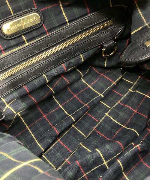 RALPH LAUREN（ラルフローレン）RALPH LAUREN (ラルフローレン) エンボスロゴ 2WAYバッグ ブラックの古着・服飾アイテム