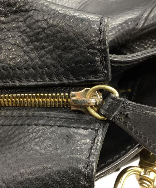 RALPH LAUREN（ラルフローレン）RALPH LAUREN (ラルフローレン) エンボスロゴ 2WAYバッグ ブラックの古着・服飾アイテム