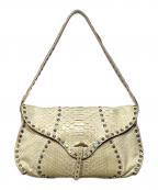 CELINEセリーヌ）の古着「パイソン ビジュー ハンドバッグ」｜アイボリー