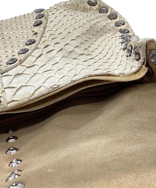 CELINE（セリーヌ）CELINE (セリーヌ) パイソン ビジュー ハンドバッグ アイボリーの古着・服飾アイテム