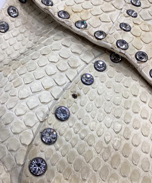 CELINE（セリーヌ）CELINE (セリーヌ) パイソン ビジュー ハンドバッグ アイボリーの古着・服飾アイテム