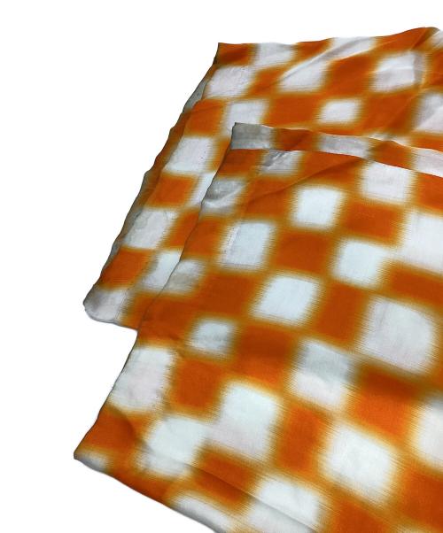 DRIES VAN NOTEN（ドリスヴァンノッテン）DRIES VAN NOTEN (ドリスヴァンノッテン) レーヨンチェックパンツ オレンジ×ホワイト サイズ:36の古着・服飾アイテム