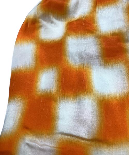 DRIES VAN NOTEN（ドリスヴァンノッテン）DRIES VAN NOTEN (ドリスヴァンノッテン) レーヨンチェックパンツ オレンジ×ホワイト サイズ:36の古着・服飾アイテム