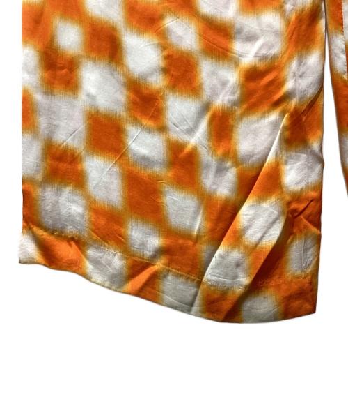 DRIES VAN NOTEN（ドリスヴァンノッテン）DRIES VAN NOTEN (ドリスヴァンノッテン) レーヨンチェックパンツ オレンジ×ホワイト サイズ:36の古着・服飾アイテム