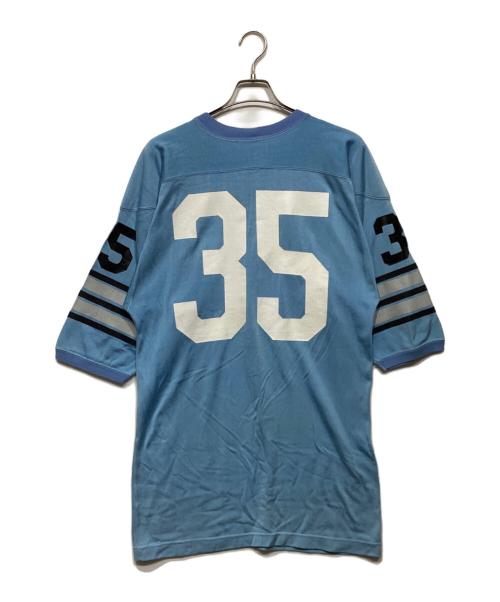 Champion（チャンピオン）Champion (チャンピオン) フットボールTシャツ スカイブルー サイズ:Lの古着・服飾アイテム