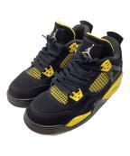 NIKEナイキ）の古着「408452-017　GS Air Jordan 4 Retro Thunder」｜ブラック×イエロー