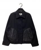 MM6 Maison Margielaエムエムシックスメゾンマルジェラ）の古着「ウール切替ジャケットS32AM0244」｜ブラック