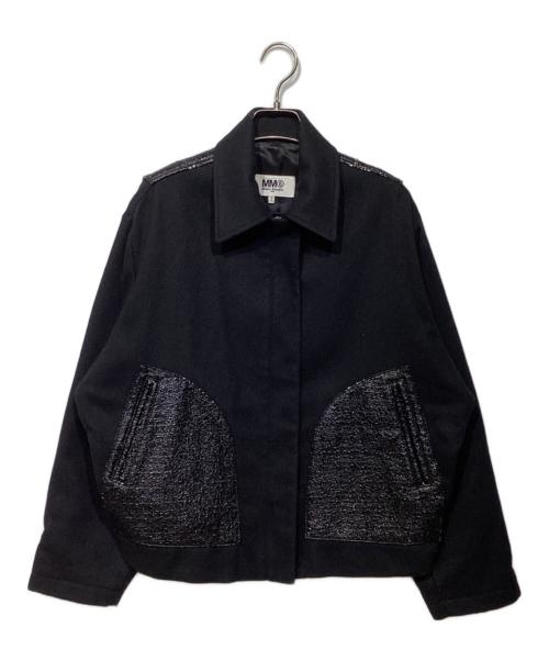 MM6 Maison Margiela（エムエムシックスメゾンマルジェラ）MM6 Maison Margiela (エムエムシックスメゾンマルジェラ) ウール切替ジャケットS32AM0244 ブラック サイズ:36の古着・服飾アイテム