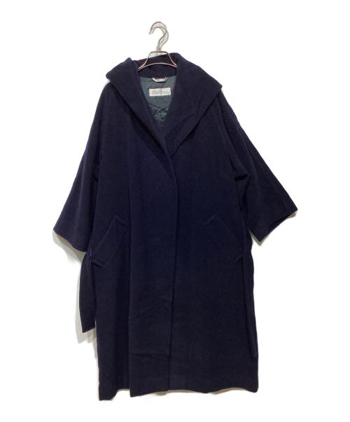 MaxMara（マックスマーラ）MaxMara (マックスマーラ) ウールフーデットコート ネイビー サイズ:34の古着・服飾アイテム
