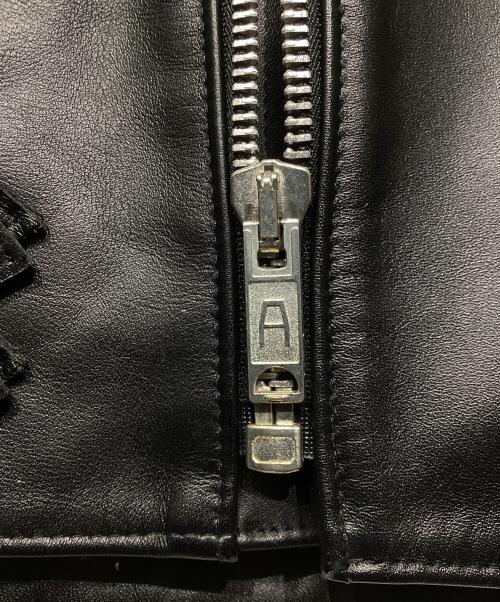 666 LEATHER WEAR（666レザーウェア）666 LEATHER WEAR (666レザーウェア) 裏キルティングライダースジャケット ブラック サイズ:42の古着・服飾アイテム