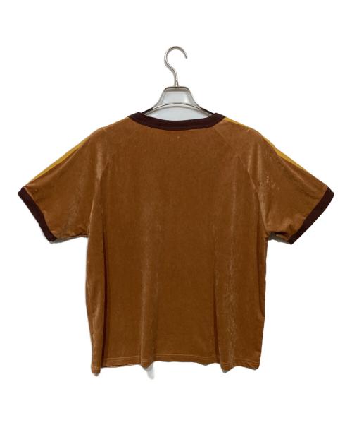 SASQUATCHfabrix.（サスクワッチファブリックス）SASQUATCHfabrix. (サスクワッチファブリックス) LACE TAPE VELOUR T-SHIRT ブラウン サイズ:Mの古着・服飾アイテム