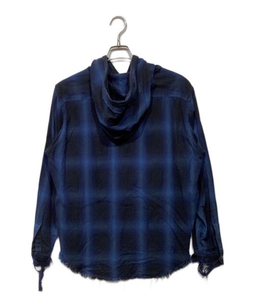 FUTURE ARCHIVE（フューチャー アーカイブ）FUTURE ARCHIVE (フューチャー アーカイブ) DAMAGE NEL HOODY 11-11-0636-791 ネイビー×ブラック サイズ:Sの古着・服飾アイテム