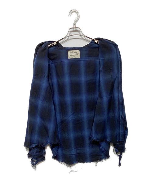 FUTURE ARCHIVE（フューチャー アーカイブ）FUTURE ARCHIVE (フューチャー アーカイブ) DAMAGE NEL HOODY 11-11-0636-791 ネイビー×ブラック サイズ:Sの古着・服飾アイテム