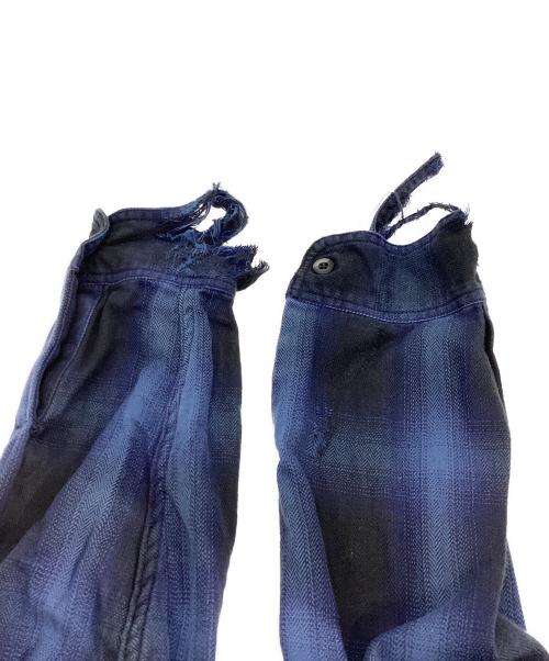 FUTURE ARCHIVE（フューチャー アーカイブ）FUTURE ARCHIVE (フューチャー アーカイブ) DAMAGE NEL HOODY 11-11-0636-791 ネイビー×ブラック サイズ:Sの古着・服飾アイテム