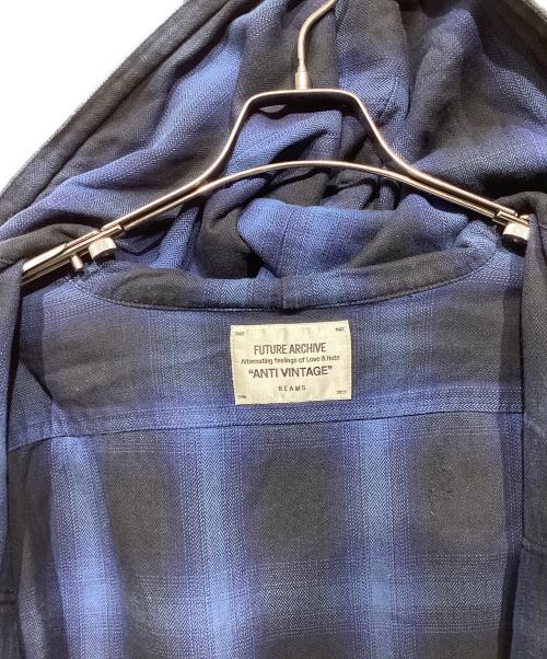 FUTURE ARCHIVE（フューチャー アーカイブ）FUTURE ARCHIVE (フューチャー アーカイブ) DAMAGE NEL HOODY 11-11-0636-791 ネイビー×ブラック サイズ:Sの古着・服飾アイテム