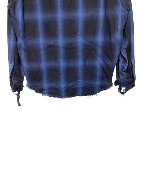 FUTURE ARCHIVE（フューチャー アーカイブ）FUTURE ARCHIVE (フューチャー アーカイブ) DAMAGE NEL HOODY 11-11-0636-791 ネイビー×ブラック サイズ:Sの古着・服飾アイテム