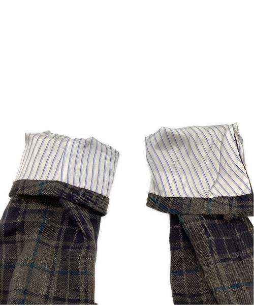 LARDINI（ラルディーニ）LARDINI (ラルディーニ) リネンブレンドチェックテーラードジャケット　JE32557AQ グレー×ネイビー サイズ:44の古着・服飾アイテム