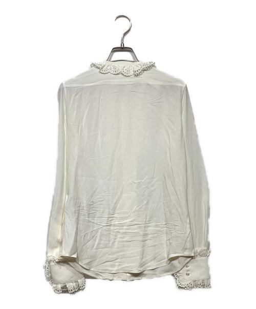 CELINE（セリーヌ）CELINE (セリーヌ) シルクフリルブラウス2C06A008D.01AV ホワイト サイズ:34の古着・服飾アイテム