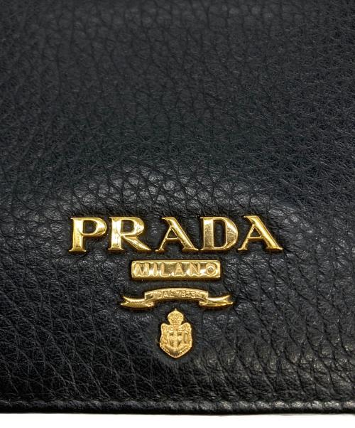PRADA（プラダ）PRADA (プラダ) コンパクト 2つ折り財布 ブラックの古着・服飾アイテム