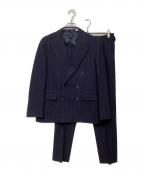 POLO RALPH LAURENポロ・ラルフローレン）の古着「ストライプ ダブル セットアップスーツ」｜ネイビー