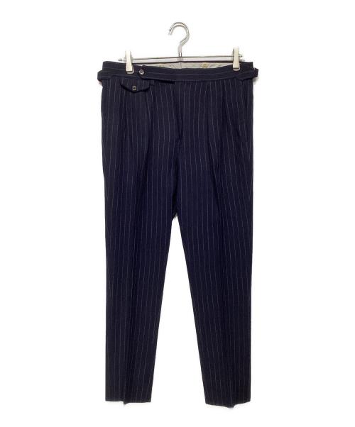 POLO RALPH LAUREN（ポロ・ラルフローレン）POLO RALPH LAUREN (ポロ・ラルフローレン) ストライプ ダブル セットアップスーツ ネイビー サイズ:40Sの古着・服飾アイテム