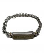 DIESELディーゼル）の古着「ロゴプレートブレスレット」｜シルバー