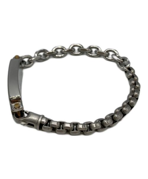 DIESEL（ディーゼル）DIESEL (ディーゼル) ロゴプレートブレスレット シルバーの古着・服飾アイテム